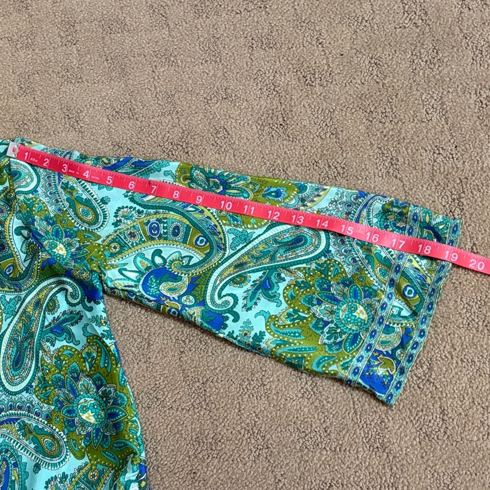 Chelsea & Theadore Green and Blue Paisley Blouse - Picture 8 of 8